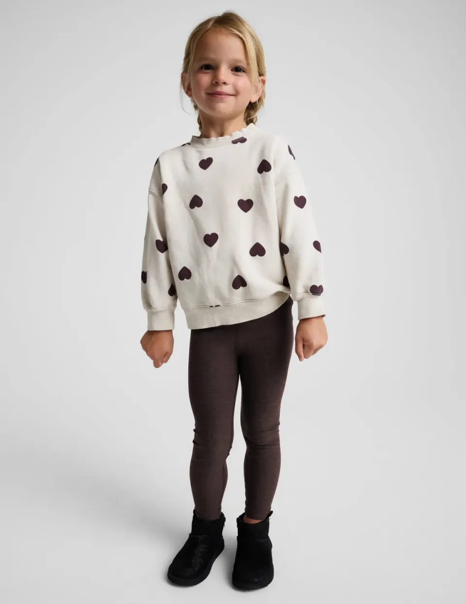 Beyond Yoga Spacedye Toddler Legging barnleggings brun mini me