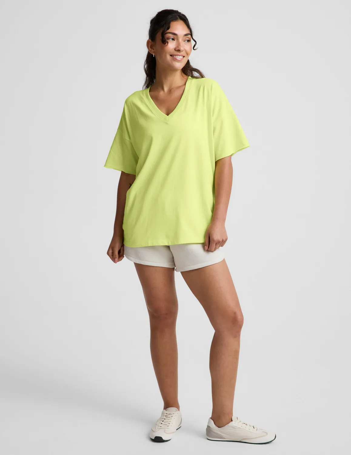 Beyond Yoga SoftKnit Better Than Ever Oversized V-Neck t-shirt Electric Lime