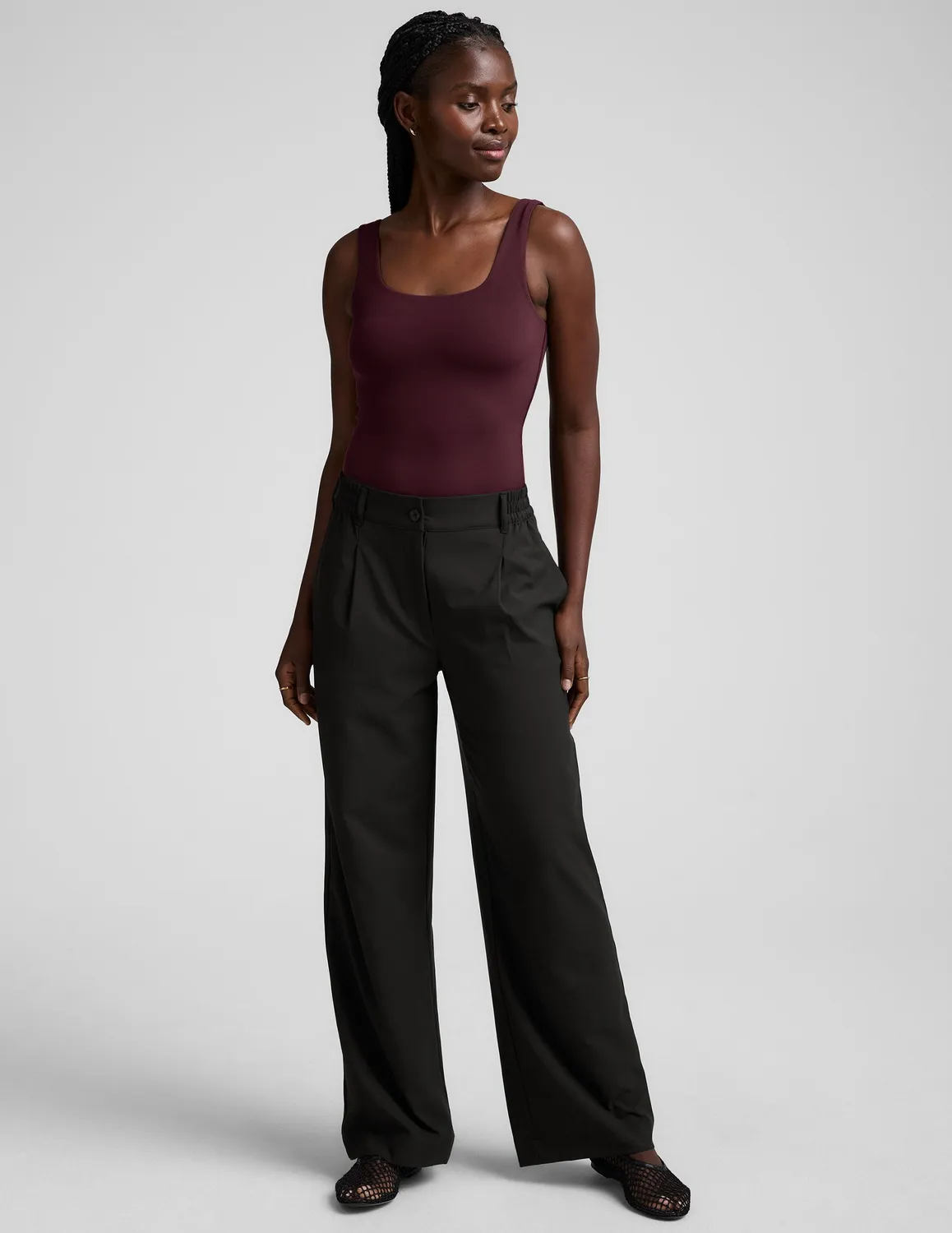 Beyond Yoga Base Tank Bodysuit body mörkröd tight