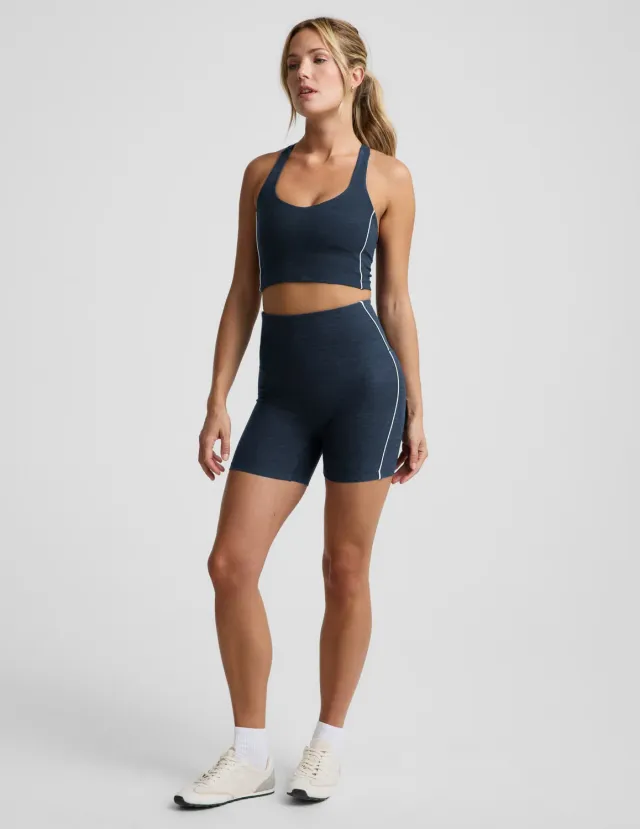 Beyond Yoga Spacedye Streamline 5" Shorts Nocturnal Navy mörkblå