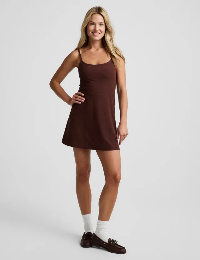 Beyond Yoga Midweight Spacedye Forever Dress klänning Iced Mocha mini