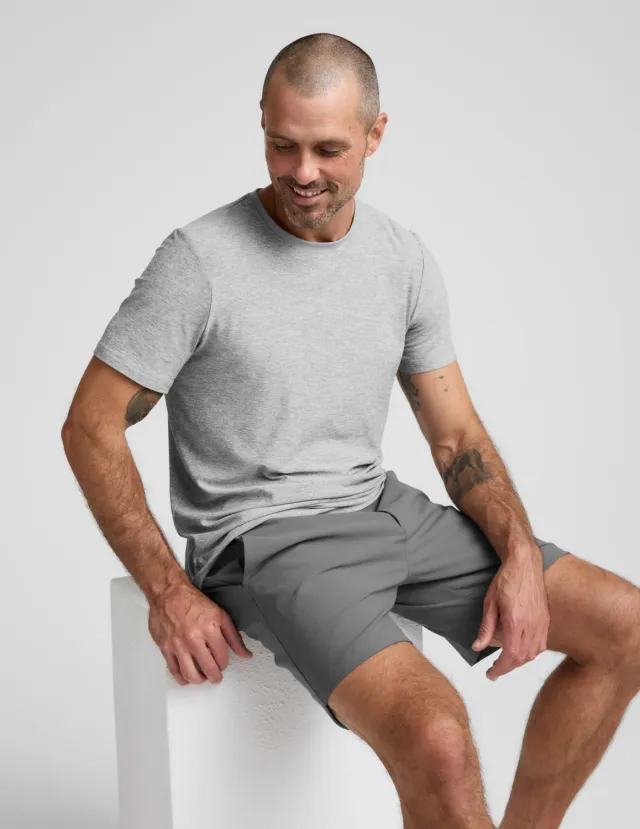 Beyond Yoga Element Chino Short 7" herrshorts Lunar Gray