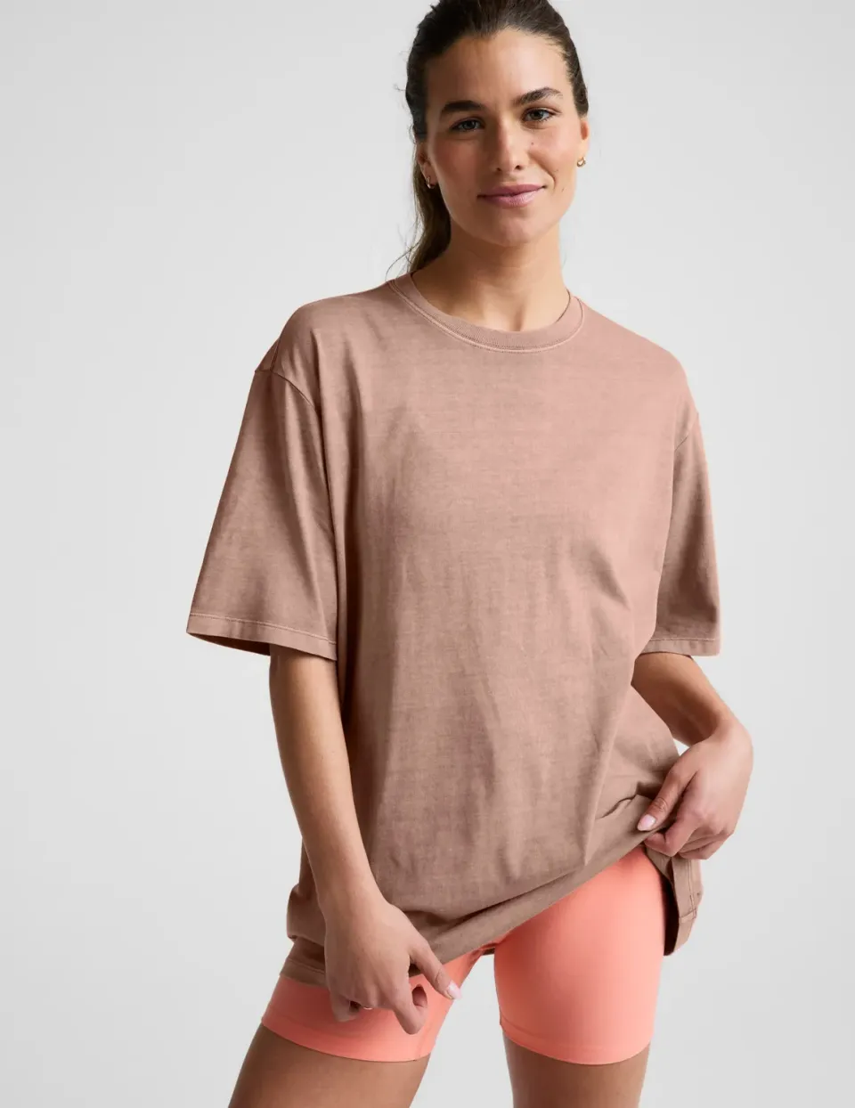 Beyond Yoga SoftKnit Better Than Ever Oversized t-shirt Tan bomull