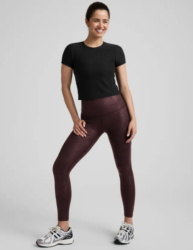 Beyond Yoga Leatherette Midi leggings Cherry high waist