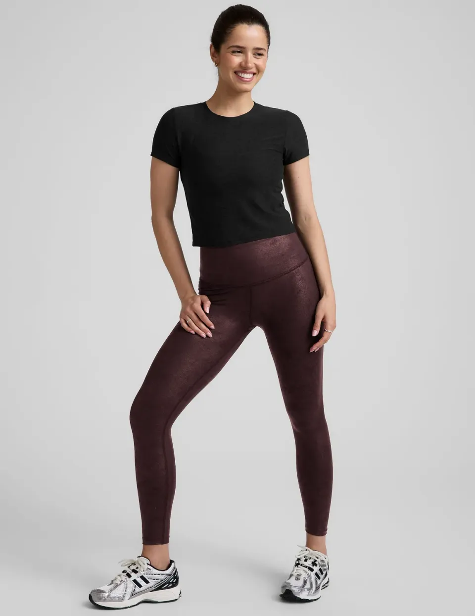 Beyond Yoga Leatherette Midi leggings Cherry high waist