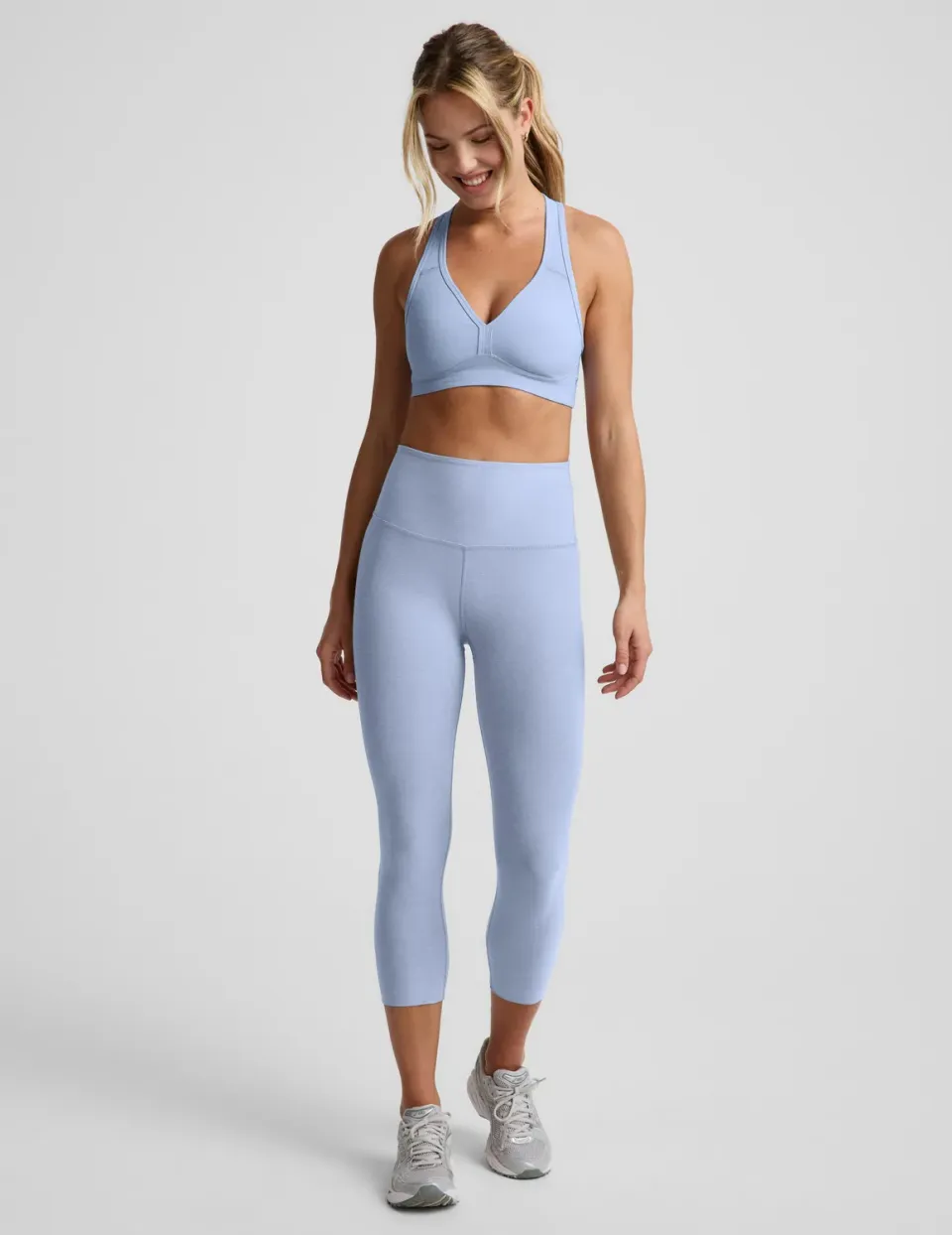 Beyond Yoga Spacedye Lift Your Spirits sportbh Pastel Periwinkle stöd