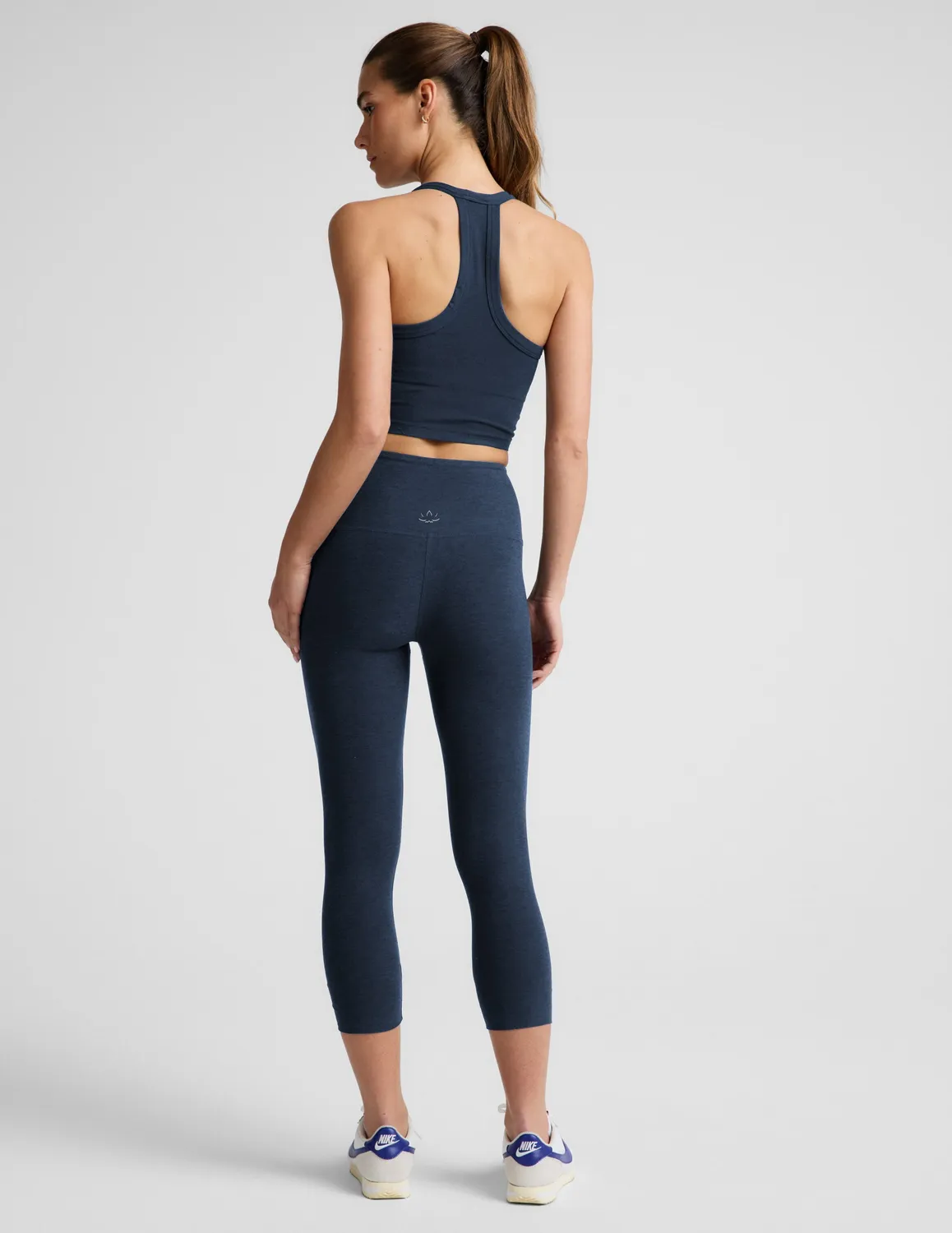 Beyond Yoga Spacedye Walk And Talk Capri 20.5" Nocturnal Navy
