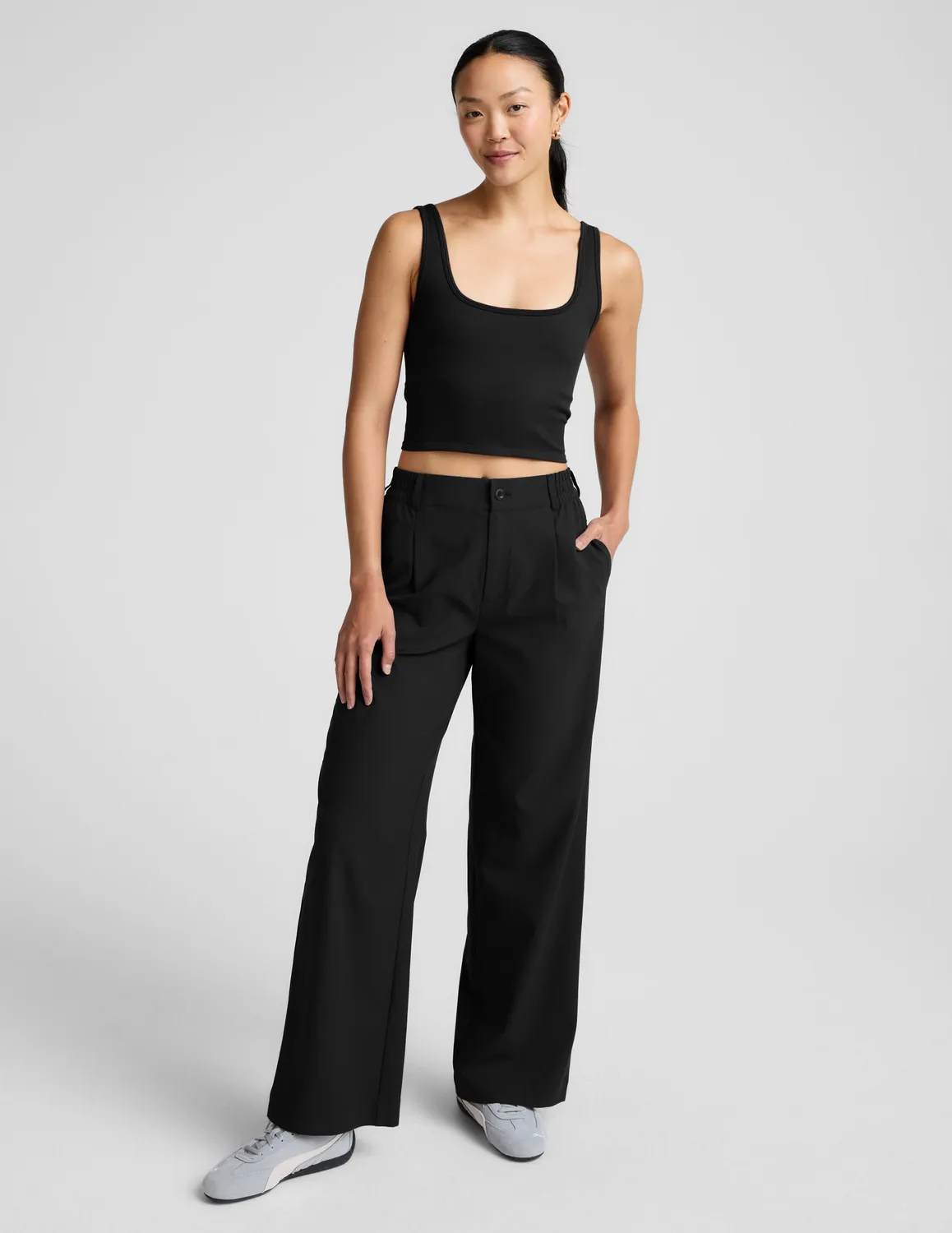 Beyond Yoga Keep It Cool Seamless Cropped Tank linne Black svalkande