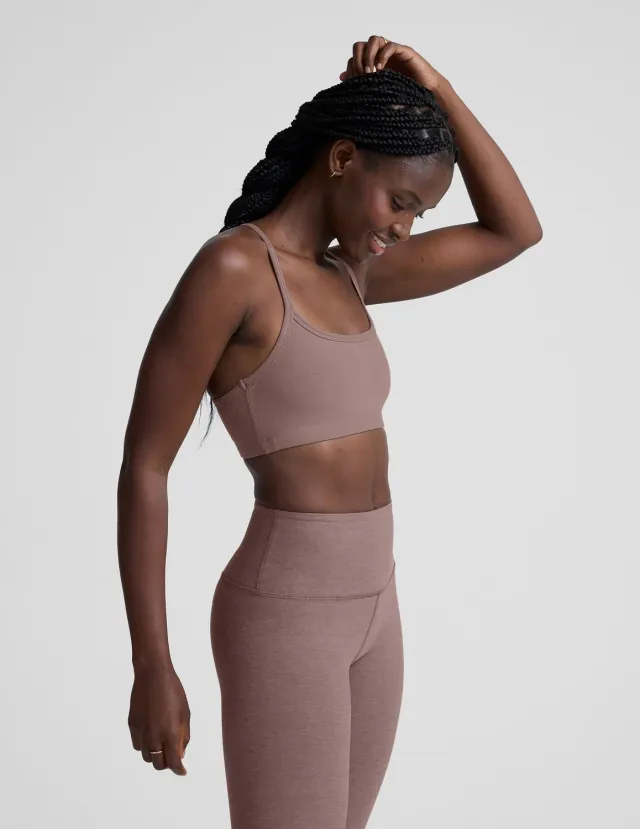 Beyond Yoga Spacedye Slim Racerback sportbh Rosey Taupe neutral medium