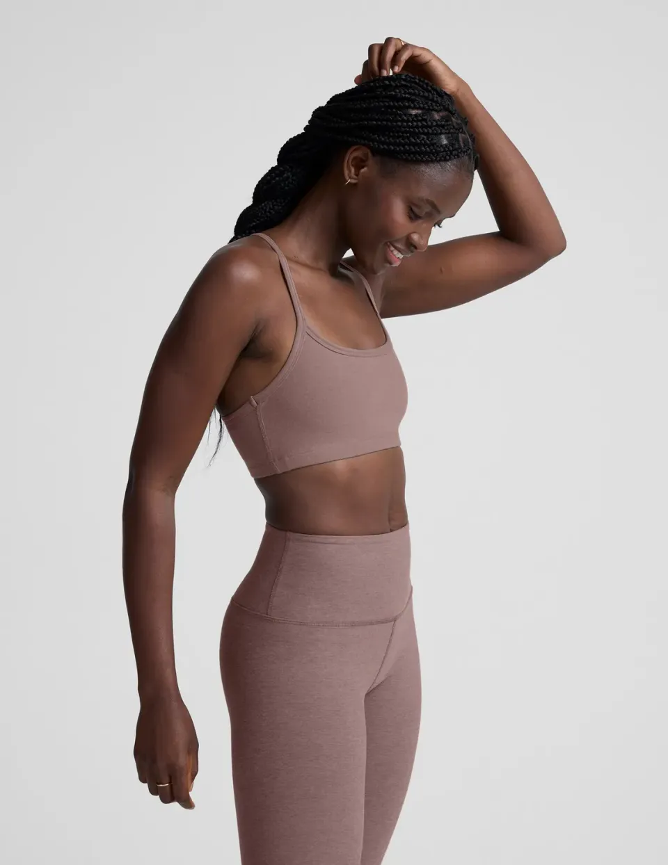 Beyond Yoga Spacedye Slim Racerback sportbh Rosey Taupe neutral medium