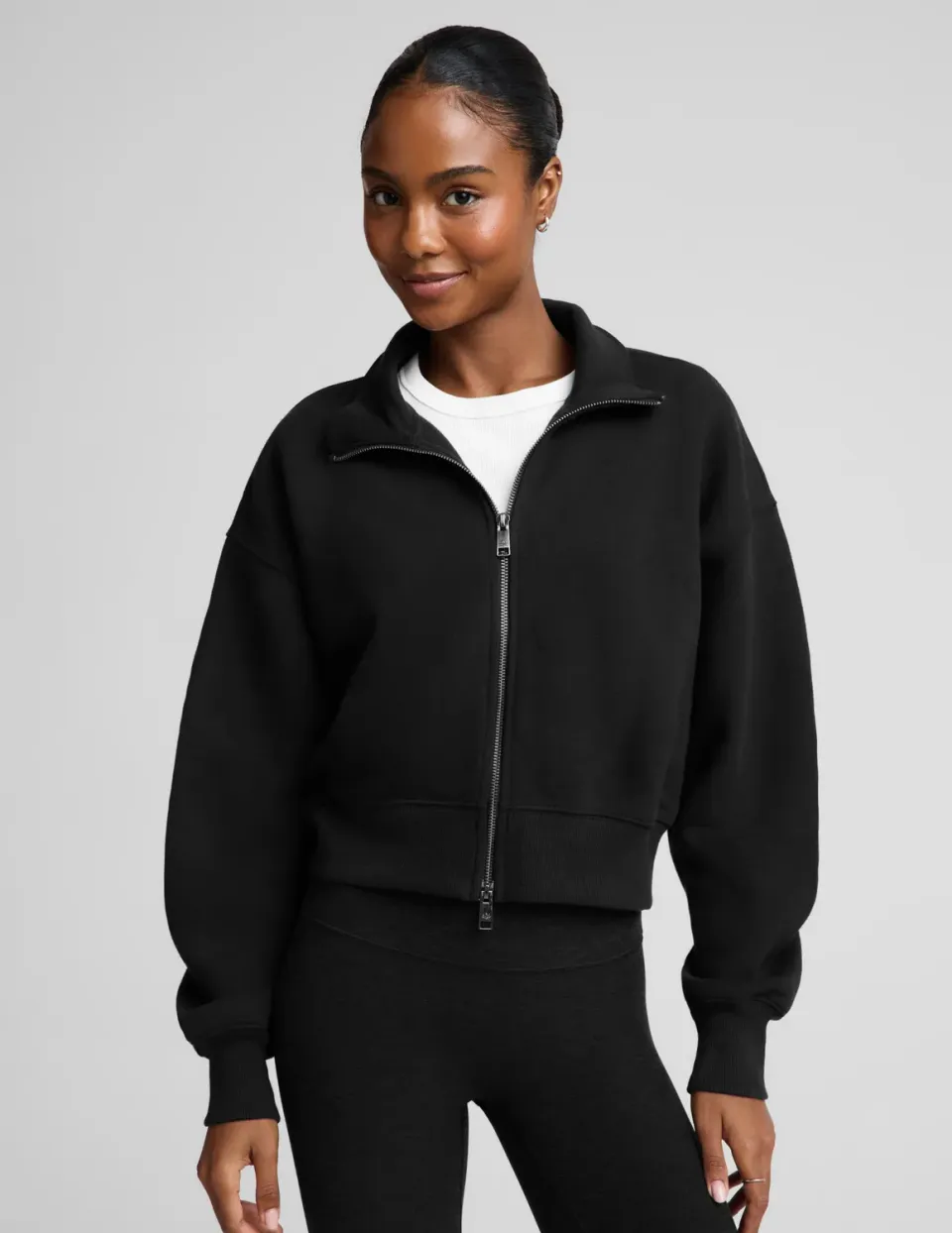 Beyond Yoga LuxeFleece 2.0 Double Zip Jacket Jacka Black varm