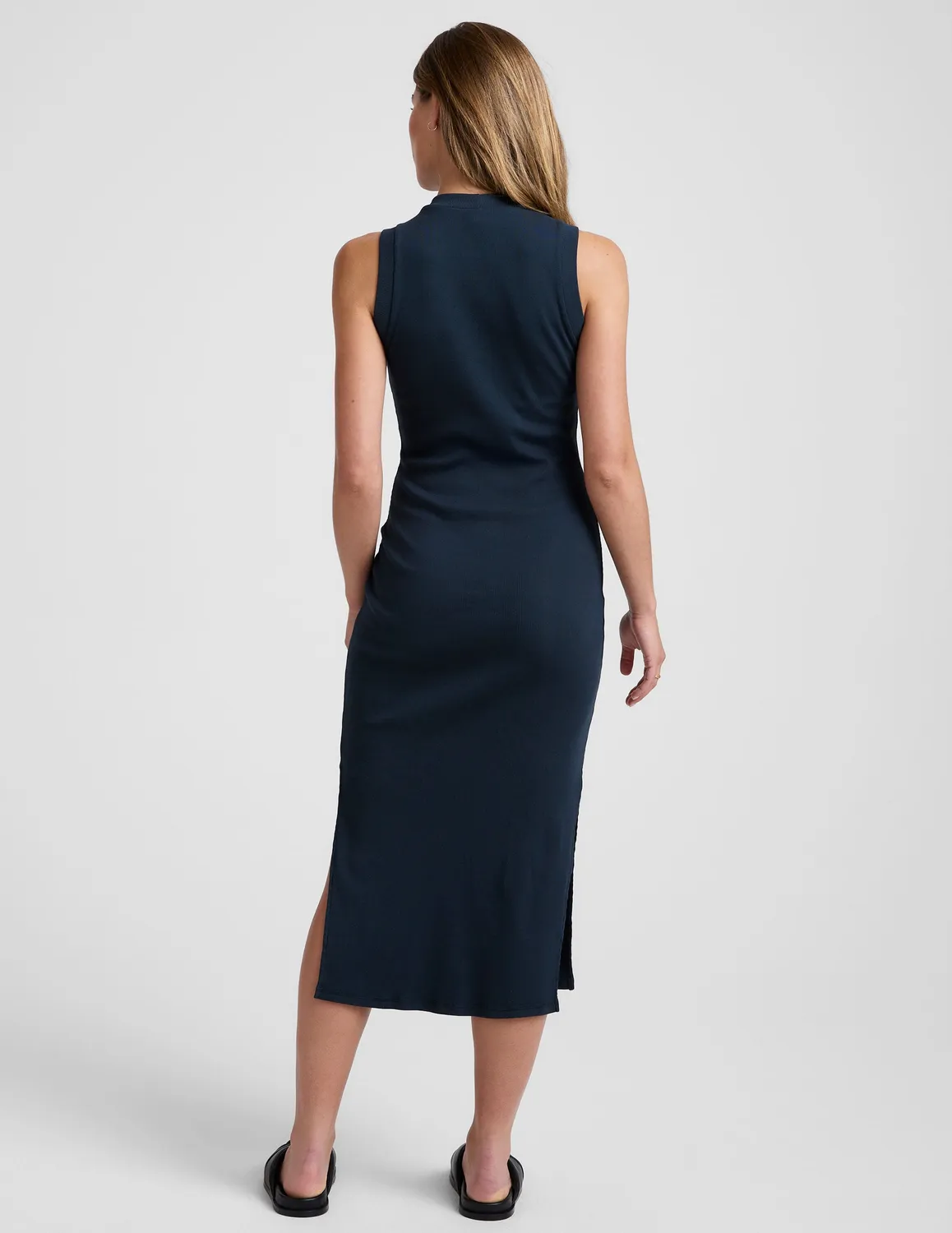 Beyond Yoga Rib Tank Dress klänning Nocturnal Navy midi