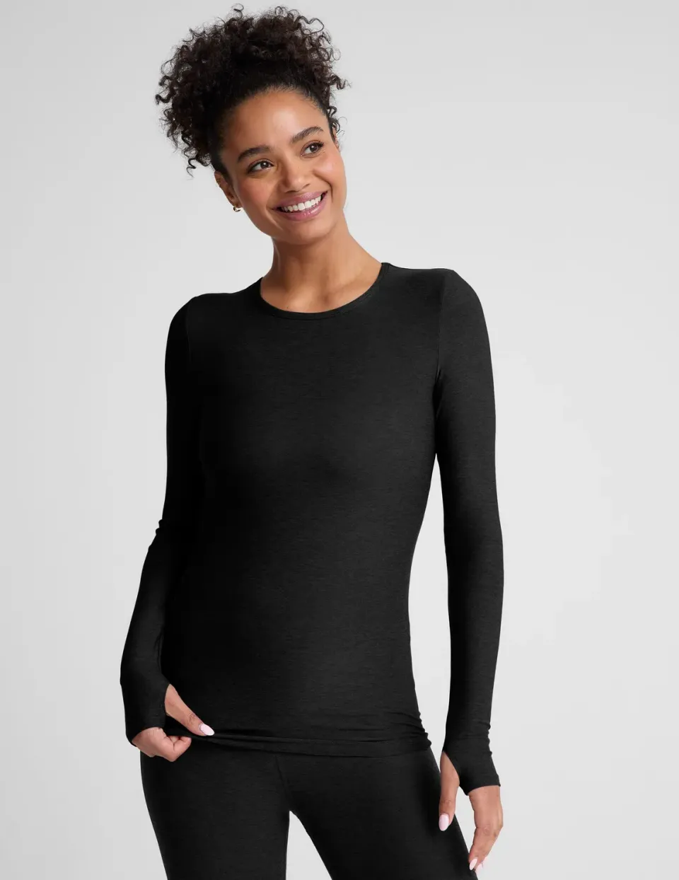 Beyond Yoga Featherweight Classic Crew Pullover tröja Darkest Night