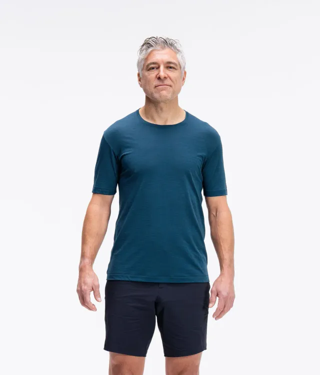 7MESH Desperado Merino t-shirt herr Deep Sea ledig