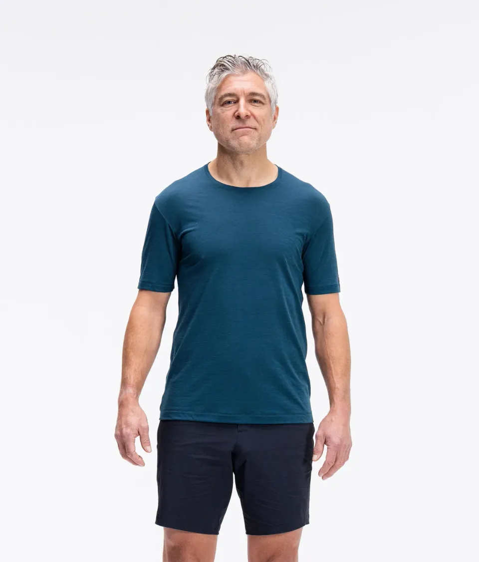 7MESH Desperado Merino t-shirt herr Deep Sea ledig