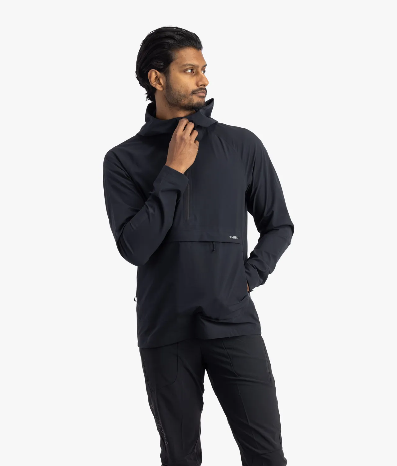 7MESH Cache anorak herr Black lätt packbar