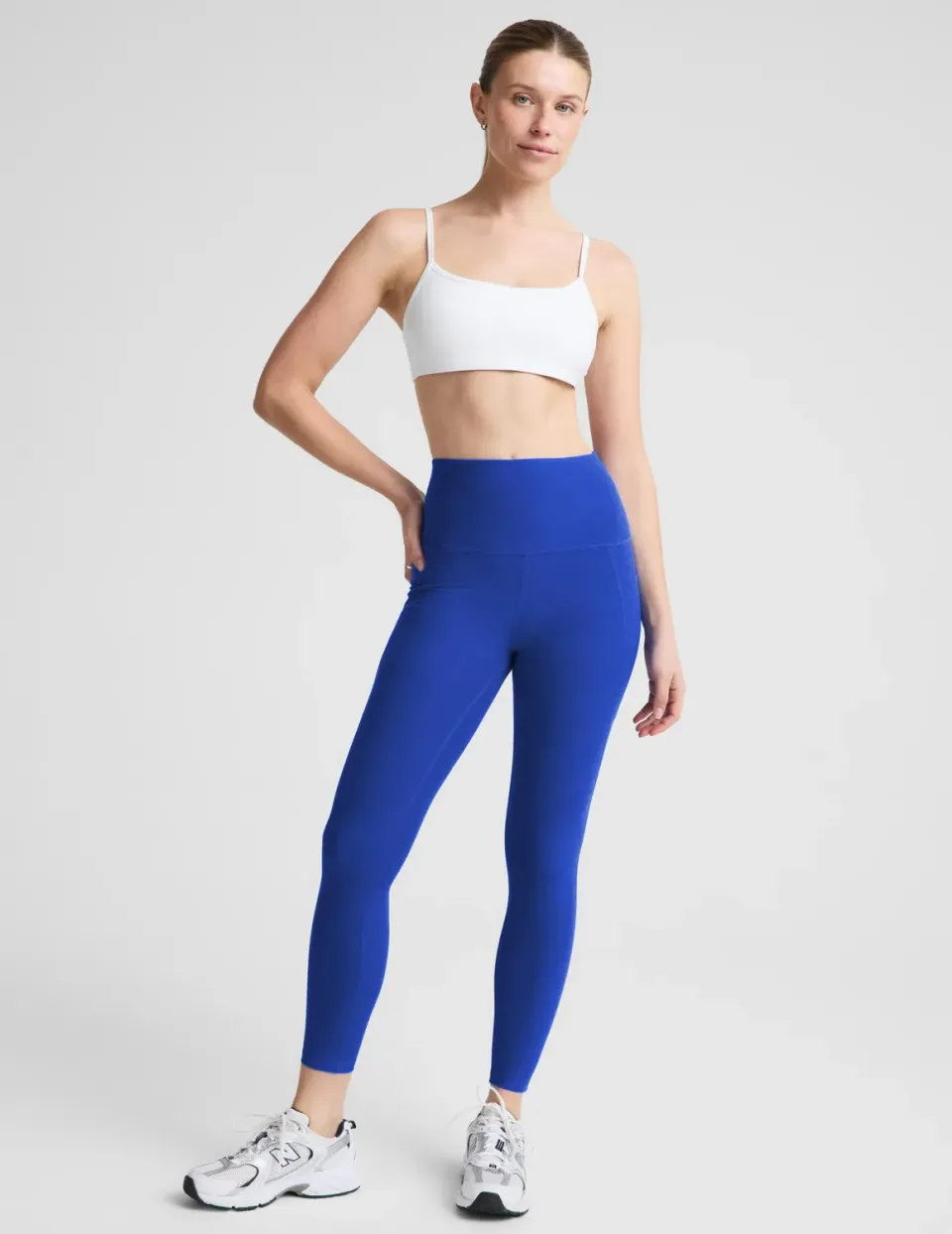 Beyond Yoga Spacedye Out Of Pocket High Waisted Midi leggings blå med fickor