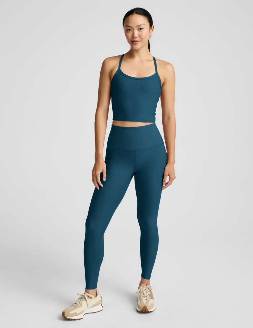Beyond Yoga Spacedye Caught In The Midi träningstights Blue Gem Heather hög midja