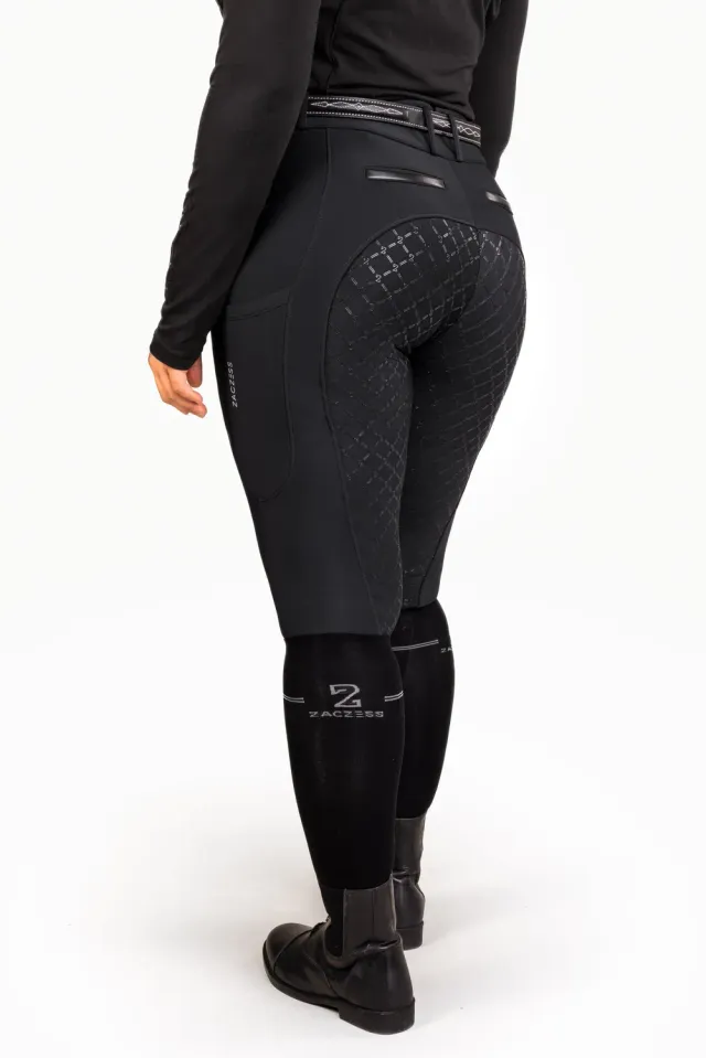ZacZess Bombay Black Soft ridbyxor svart plus stretch 84% polyester