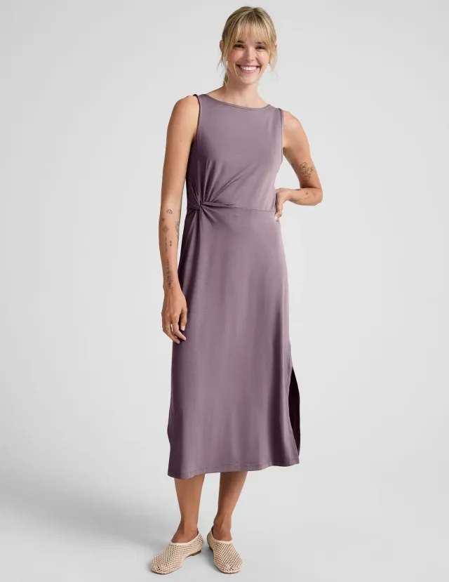 Beyond Yoga Rotation Side Twist Midi Dress klänning Woodland brun