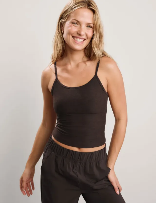 Beyond Yoga Spacedye Forever Tank linne Chokladbrun bh