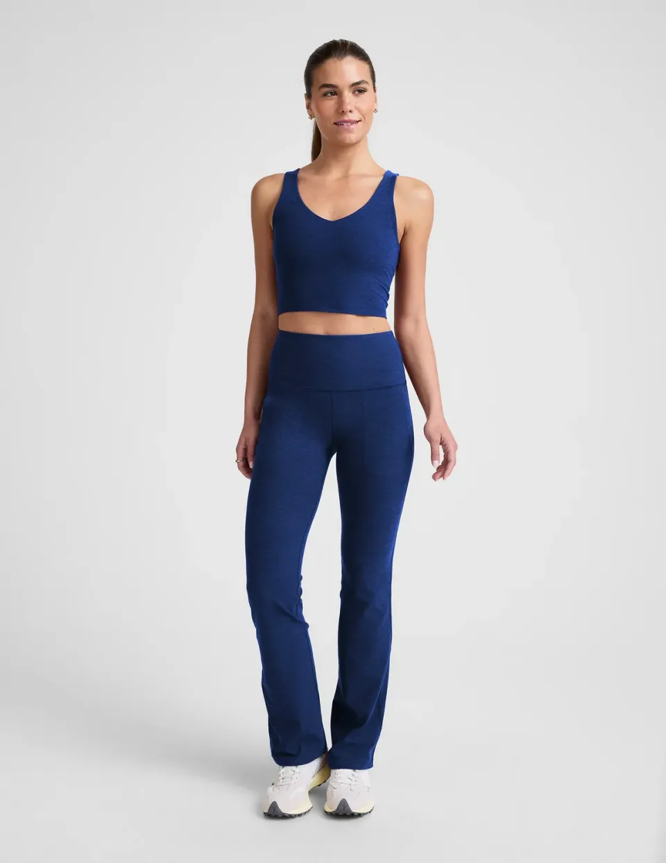 Beyond Yoga Spacedye High Waisted Practice Pocket Bootcut Pant 31" träningsbyxor Marine Blue
