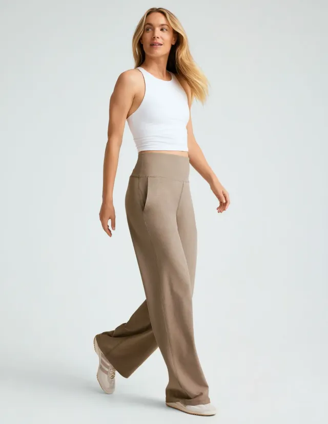 Beyond Yoga Spacedye Laid Back Wide Leg Pant 31 byxor Birch Heather