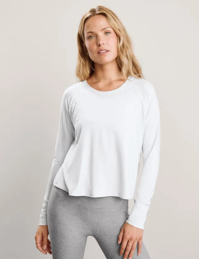 Beyond Yoga Featherweight Daydreamer Pullover tröja Cloud White lätt