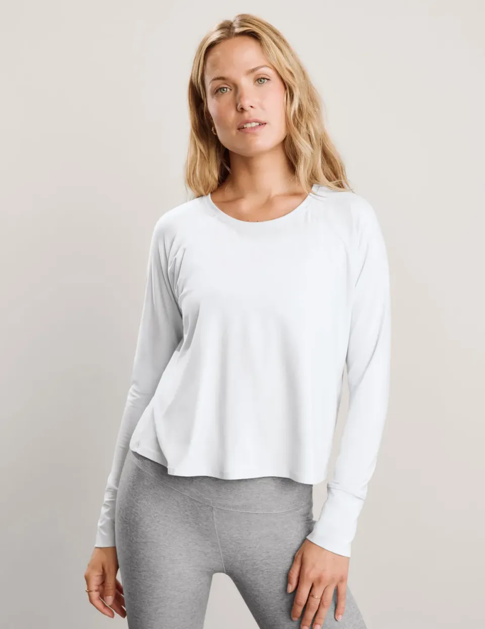 Beyond Yoga Featherweight Daydreamer Pullover tröja Cloud White lätt