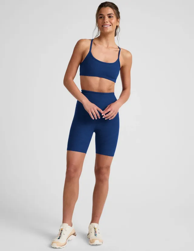 Beyond Yoga Spacedye Keep Pace 7 shorts marinblå hög midja