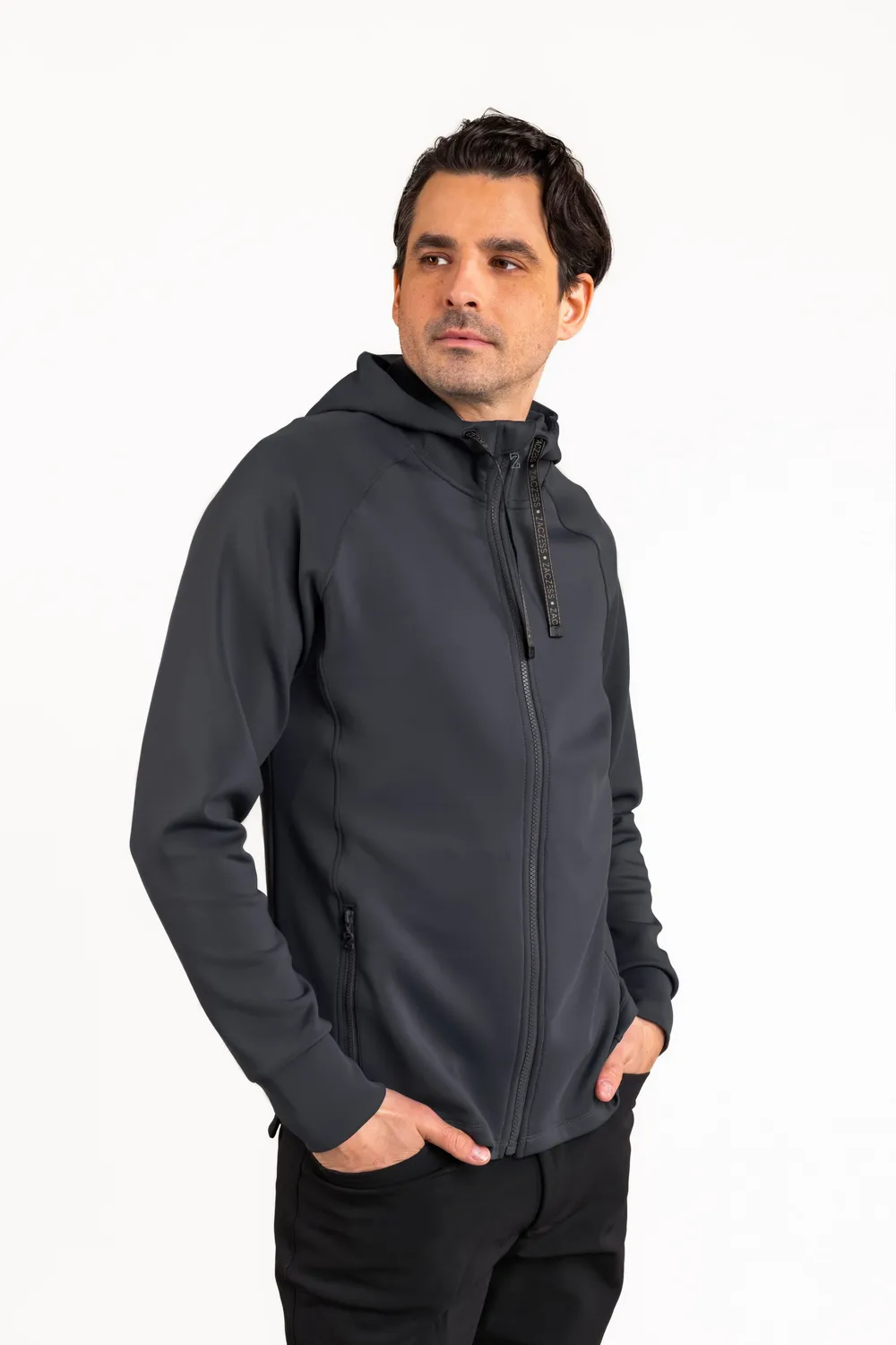 ZacZess Hudson hoodie herr grå – mellanlager