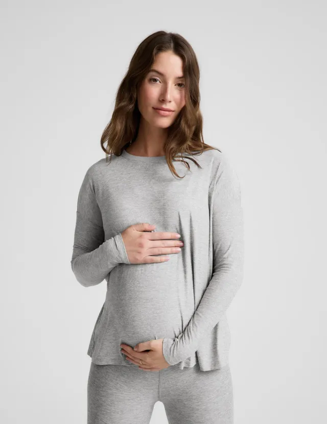 Beyond Yoga Featherweight Feels Like Home mamatröja Silver Mist amningsvänlig