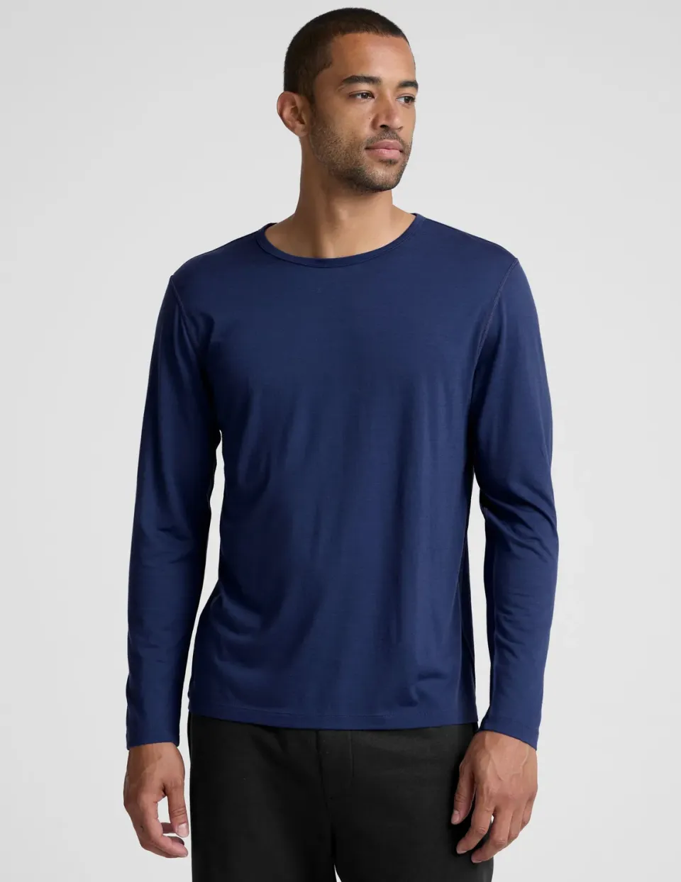 Beyond Yoga Merino Wool Men's Long Sleeve Crew tröja Dark Cobalt