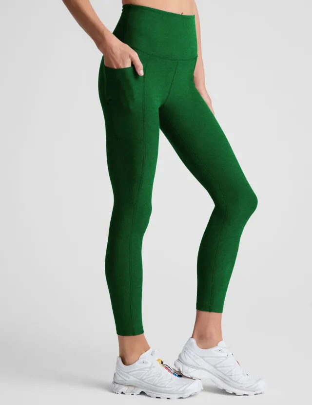 Beyond Yoga Spacedye Out Of Pocket High Waisted Midi leggings timjangrön med fickor