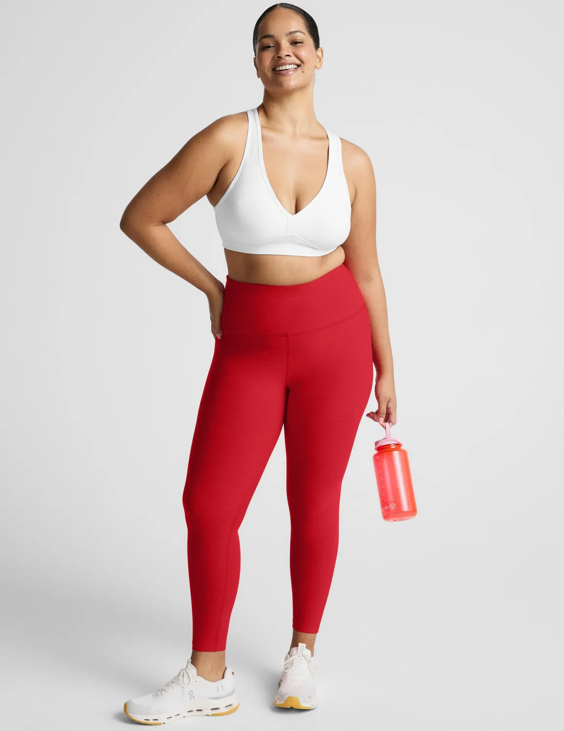 Beyond Yoga Spacedye Caught In The Midi tights Chili Red Heather hög midja