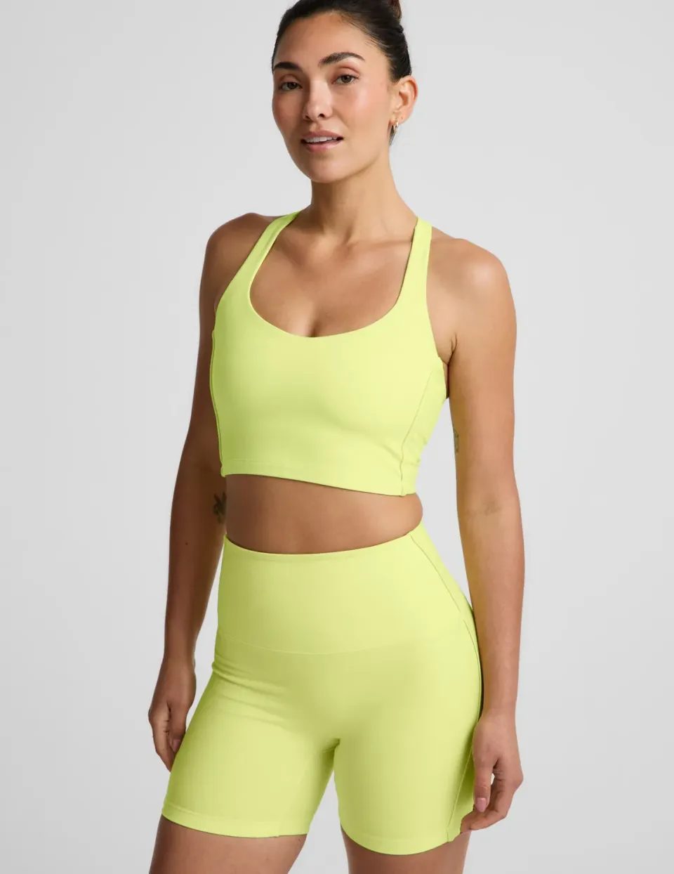 Beyond Yoga Spacedye Streamline Racerback träningslinne Electric Lime