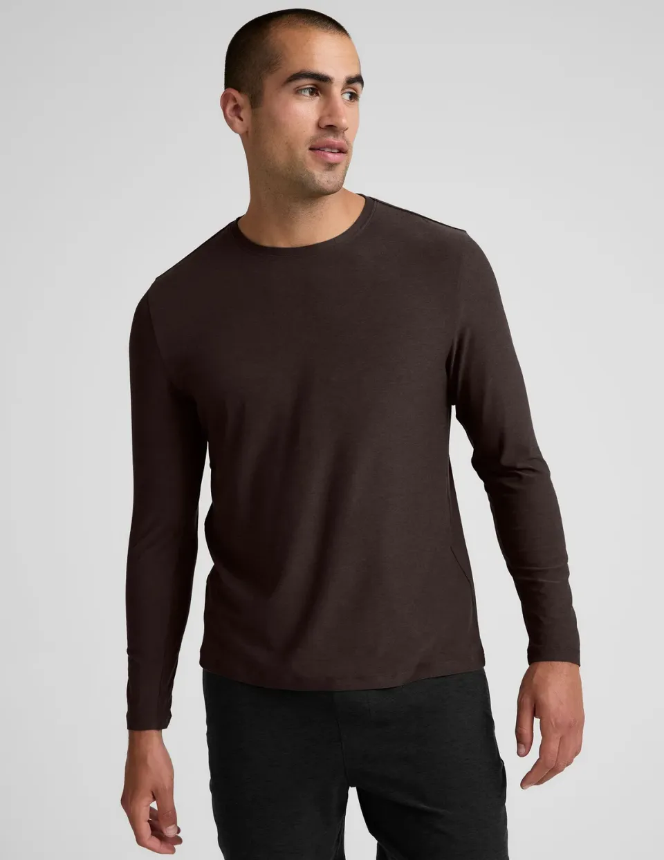 Beyond Yoga Always Beyond Long Sleeve Crew 2.0 tröja Dark Chocolate lätt