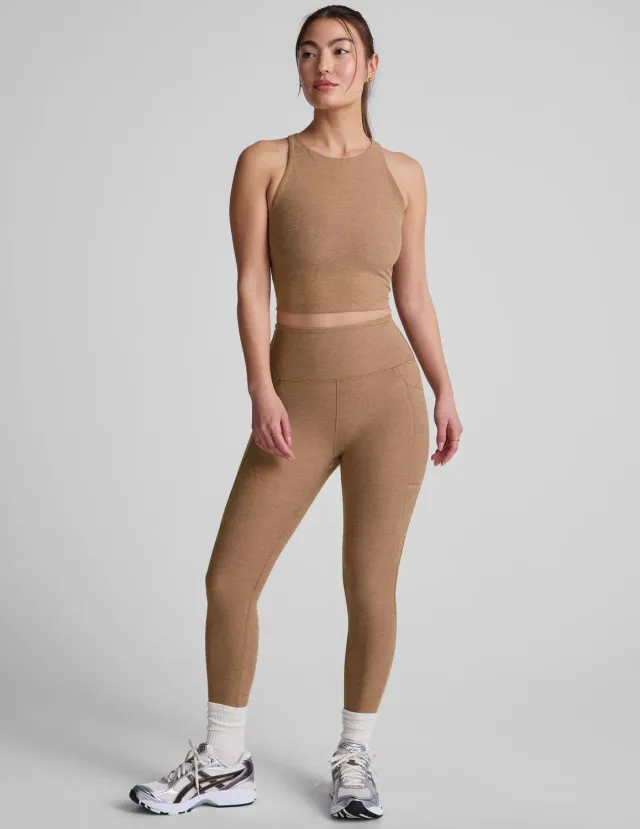 Beyond Yoga Spacedye Out Of Pocket High Waisted Capri Legging 26" leggings Desert Sand Heather