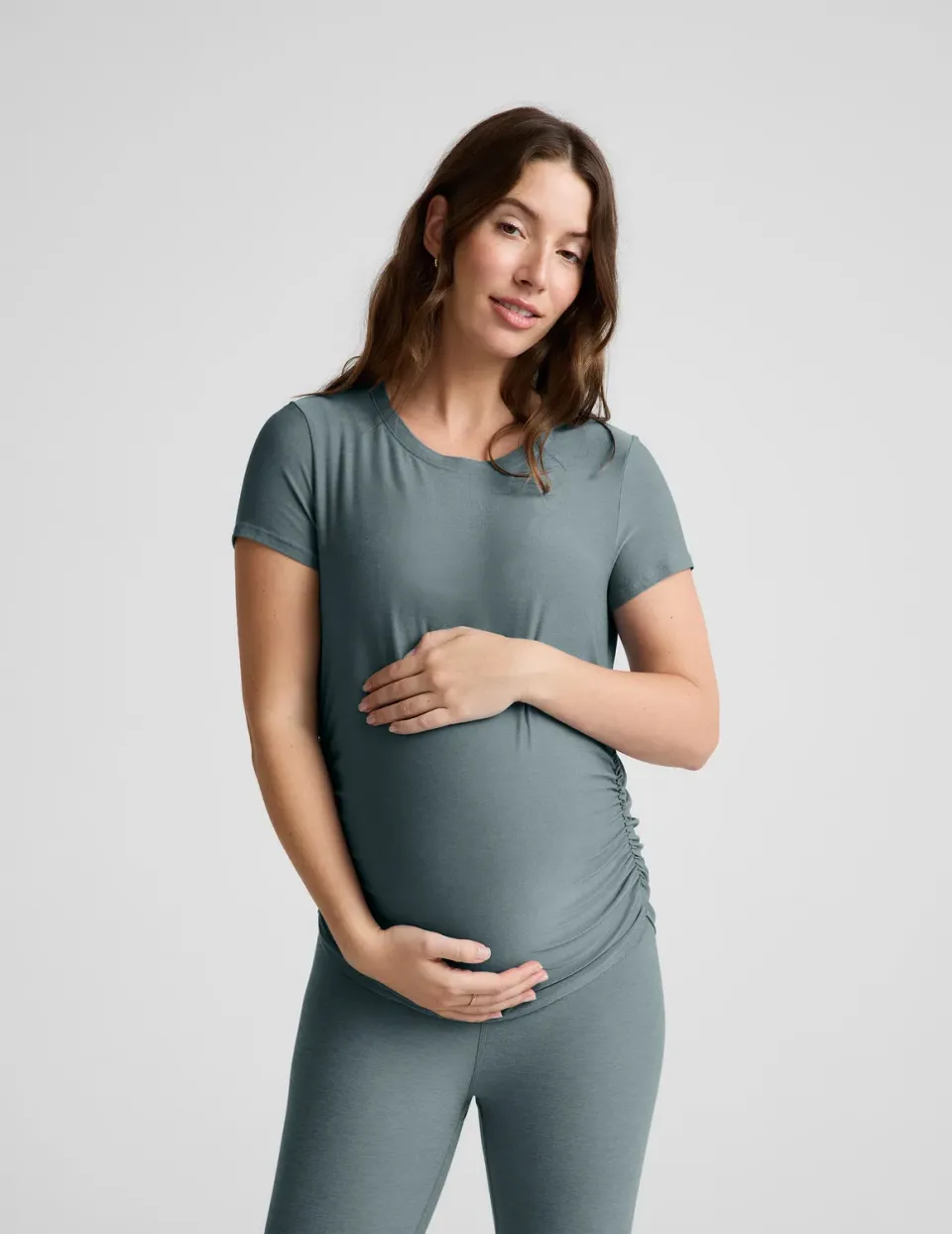Beyond Yoga Featherweight One & Only Maternity Tee t-shirt Storm Heather