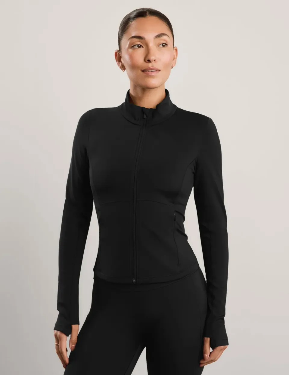 Beyond Yoga Pacer Fleece-Backed jacka dam svart