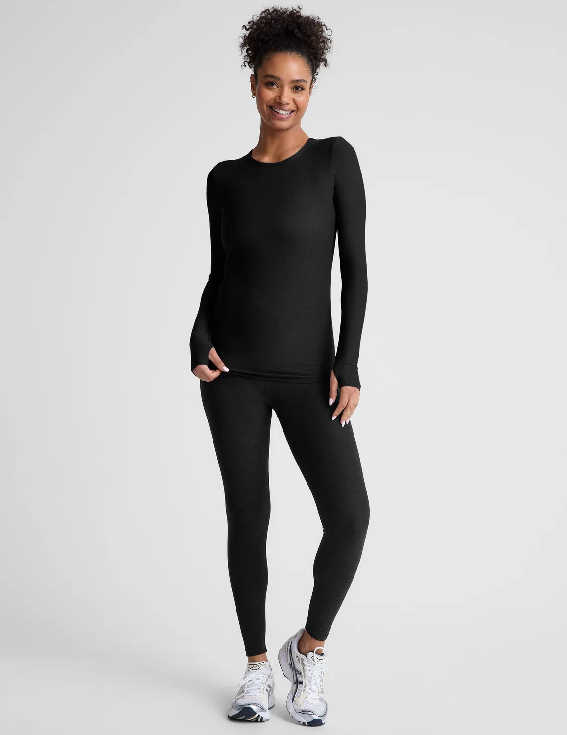 Beyond Yoga Featherweight Classic Crew Pullover tröja Darkest Night