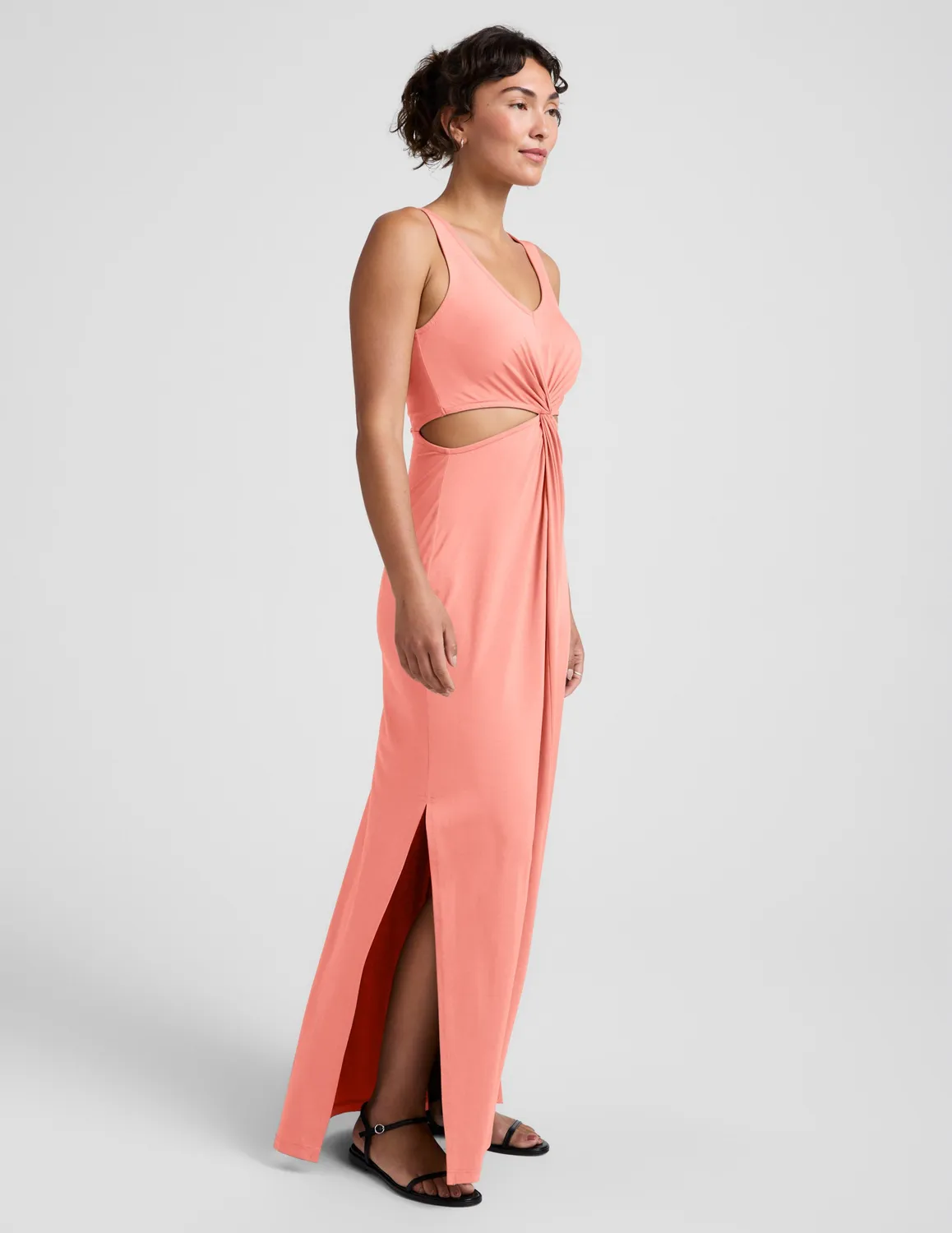 Beyond Yoga Around The World Front Twist Maxi klänning Dreamsicle