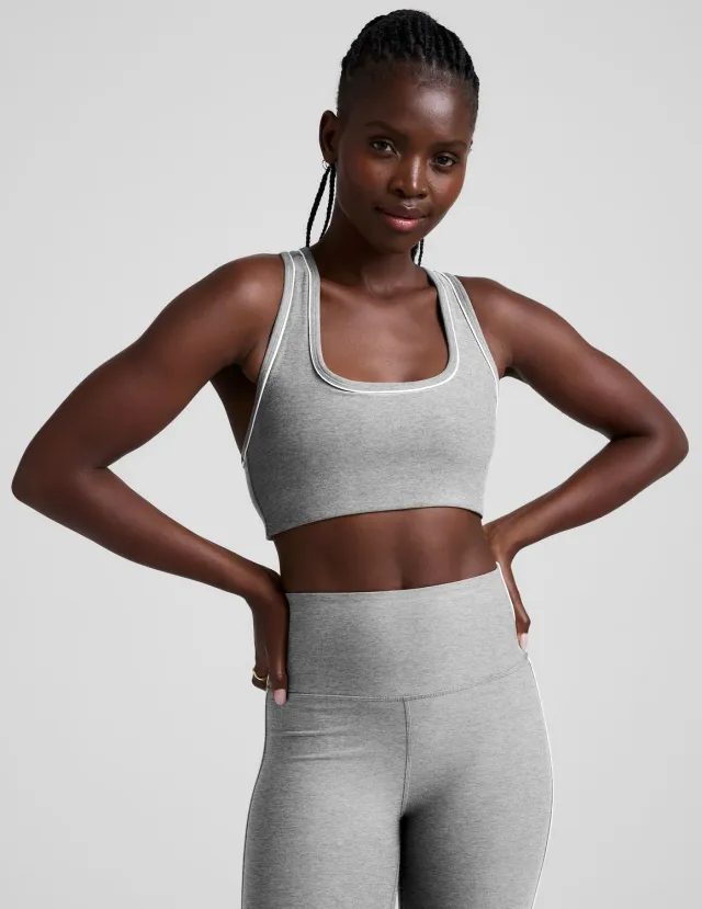 Beyond Yoga Spacedye Ready sportbh Silver Mist ljusgrå
