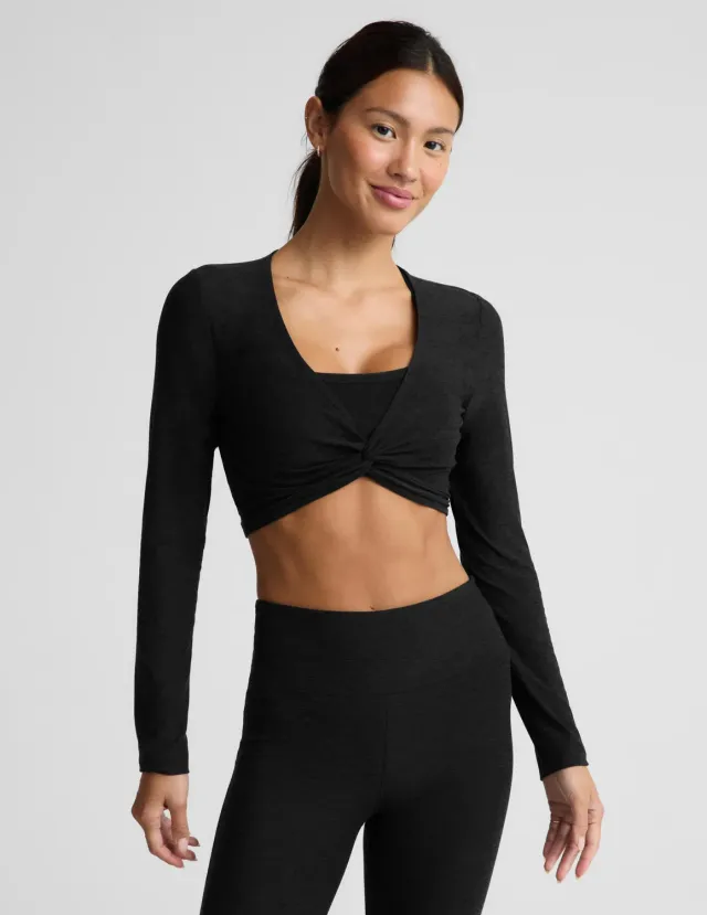 Beyond Yoga Featherweight Plié topp Darkest Night