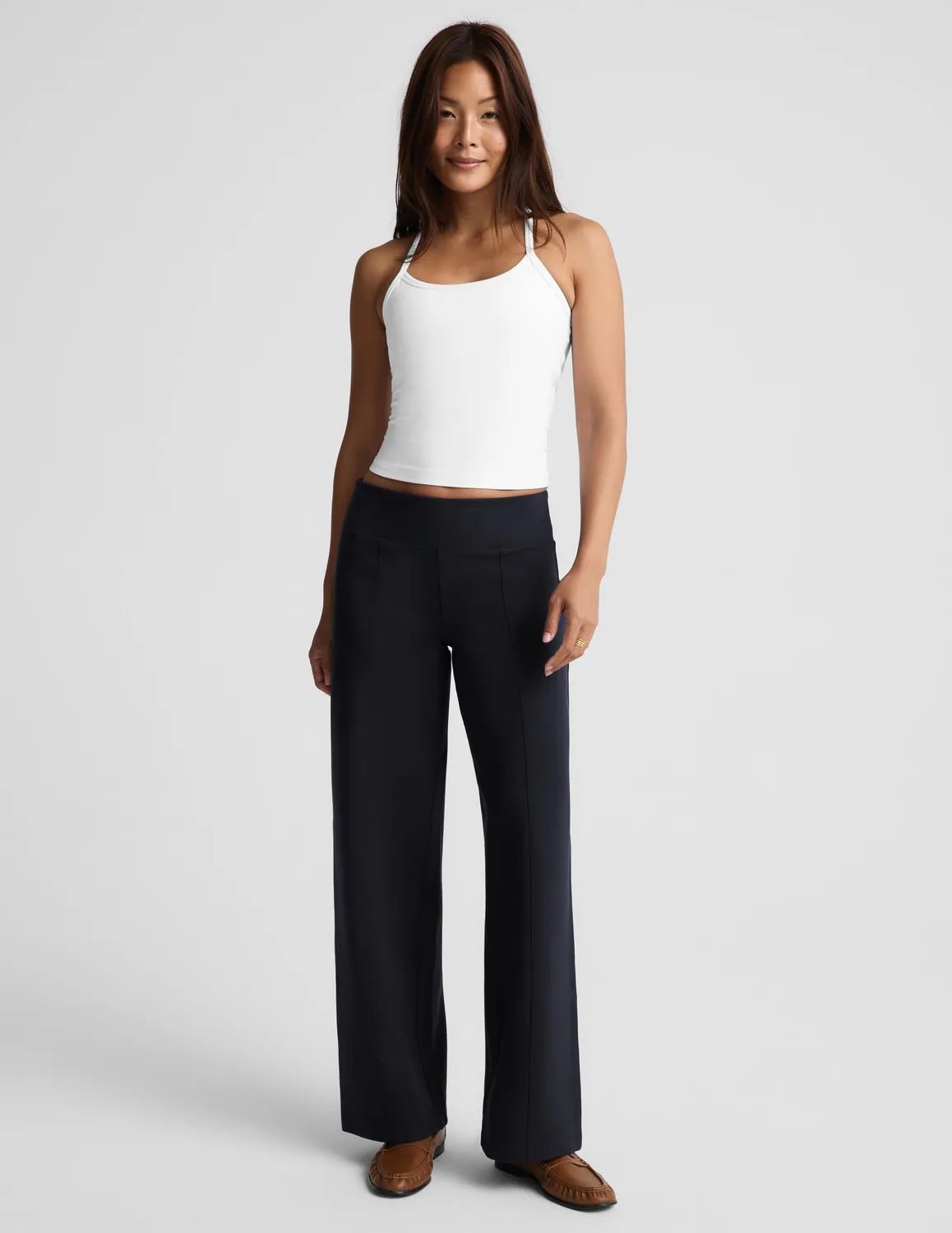 Beyond Yoga Ponte Straight Leg Pant byxor Darkest Navy struktur