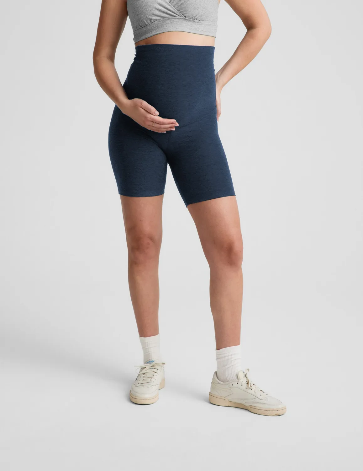 Beyond Yoga Spacedye Cruiser mammashorts Nocturnal Navy hög midja