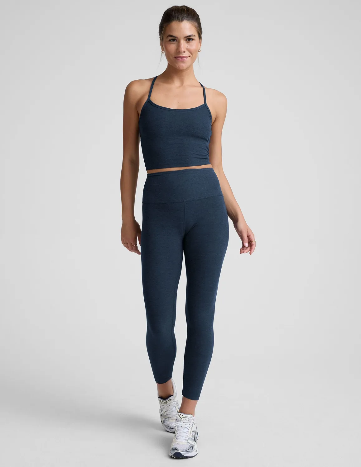 Beyond Yoga Spacedye Slim Cropped linne Nocturnal Navy BH