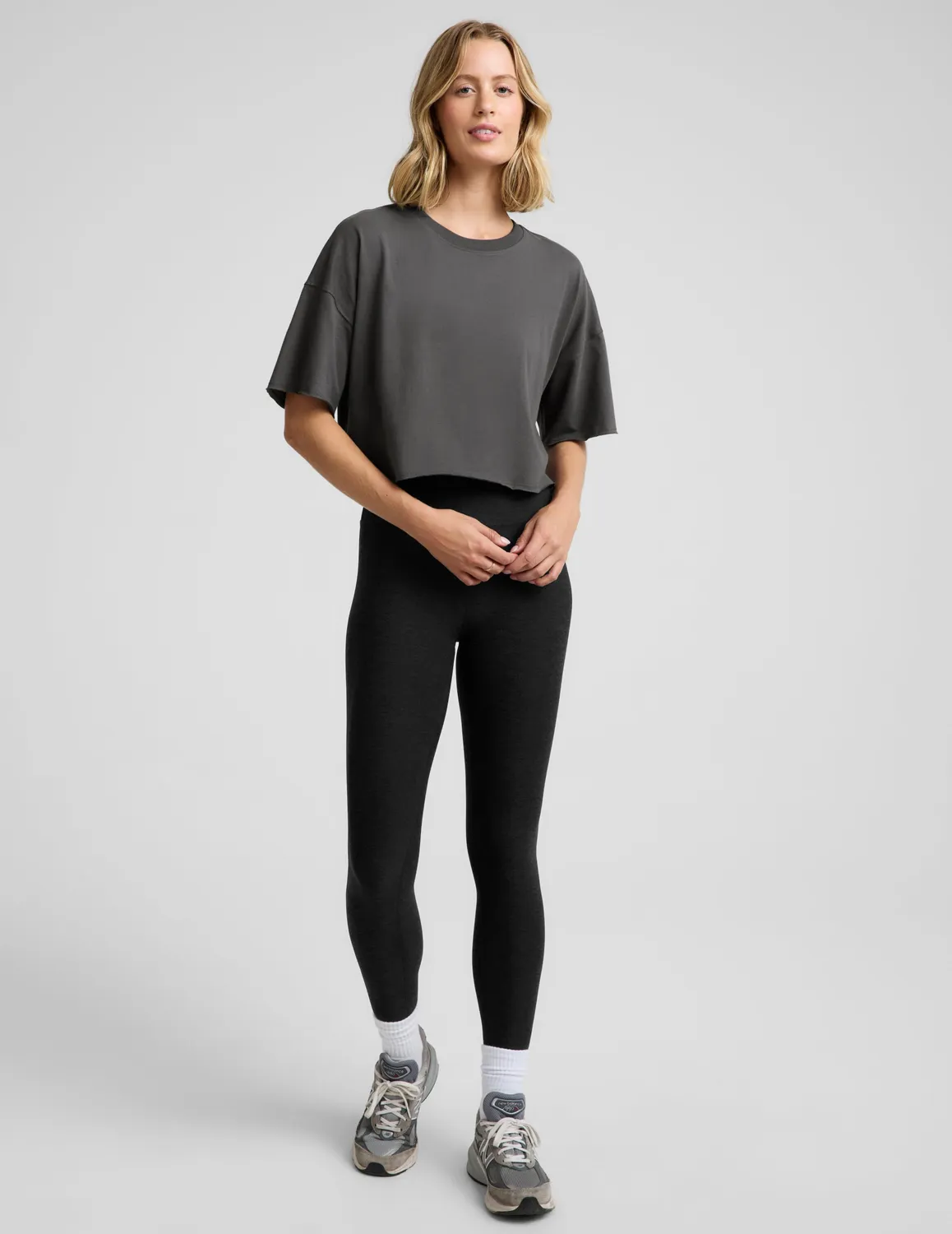 Beyond Yoga SoftKnit Better Than Ever Cropped t-shirt svart bomull