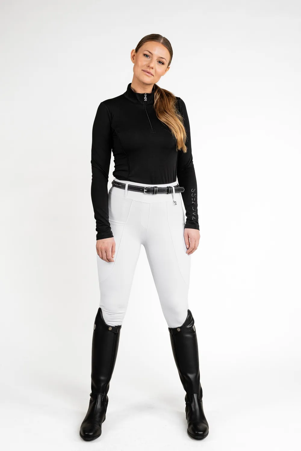 ZacZess London Hybrid ridleggings white hög midja