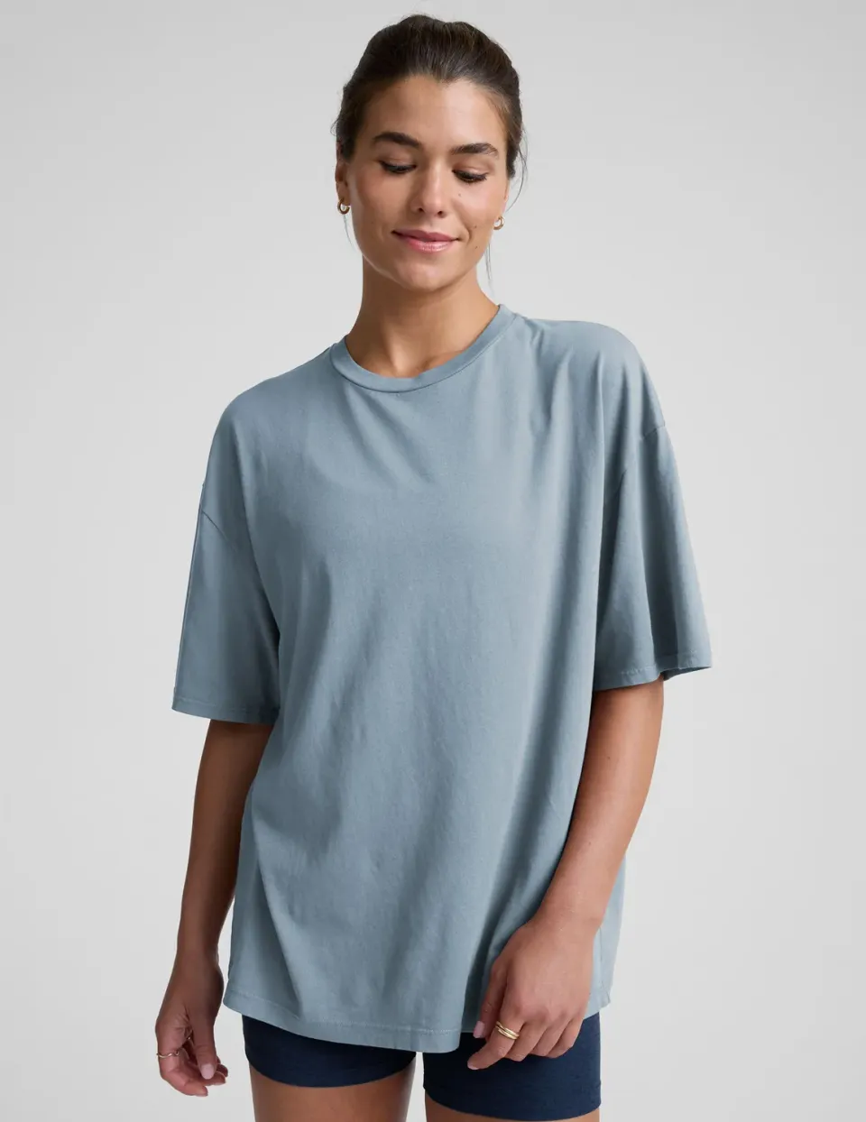 Beyond Yoga Oversized Cotton Tee t-shirt Chambray blå bomull